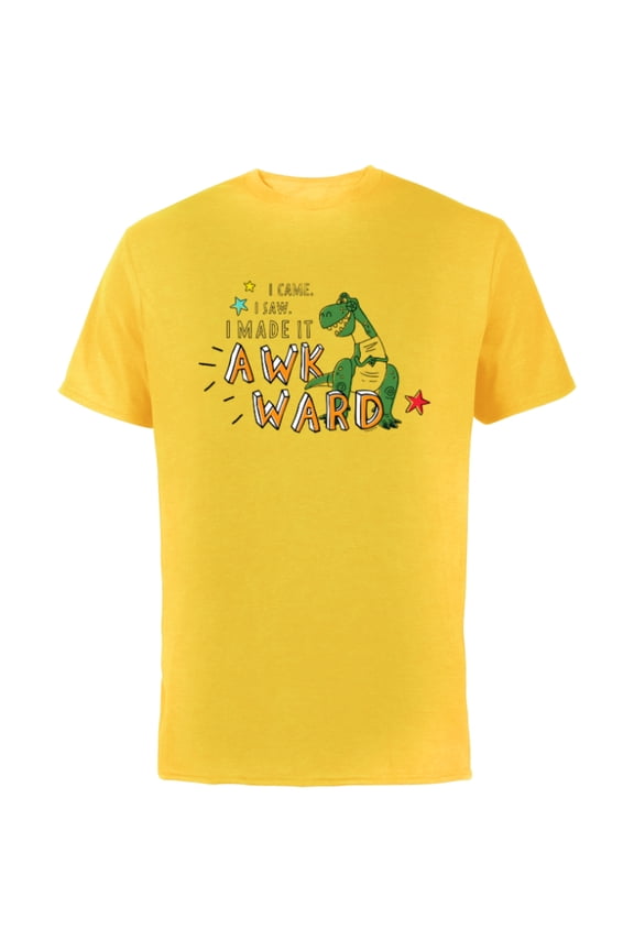 Disney PIXAR Toy Story Rex I Came, I Saw, I Made it Awkward - Short Sleeve Cotton T-Shirt for Adults - Customized-Yellow