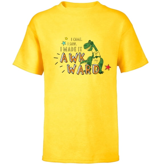 Disney PIXAR Toy Story Rex I Came, I Saw, I Made it Awkward - Short Sleeve T-Shirt for Kids - Customized-Yellow