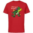 thumbnail image 1 of Disney PIXAR Toy Story Rex Merry & Bright - Short Sleeve Cotton T-Shirt for Adults - Customized-Red, 1 of 5
