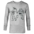 thumbnail image 1 of Disney PIXAR Toy Story Woody & Buzz Lightyear Sketch Book - Long Sleeve T-Shirt for Men - Customized-Athletic Heather, 1 of 5