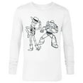 thumbnail image 1 of Disney PIXAR Toy Story Woody & Buzz Lightyear Sketch Book - Long Sleeve T-Shirt for Men - Customized-White, 1 of 5