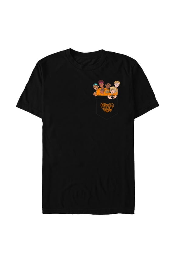 Disney PIXAR Turning Red 4-Town Pocket - Short Sleeve Blended T-Shirt for Adults - Customized-Black