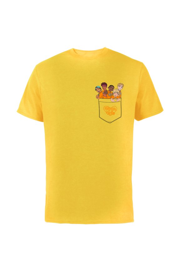 Disney PIXAR Turning Red 4-Town Pocket - Short Sleeve Cotton T-Shirt for Adults - Customized-Yellow