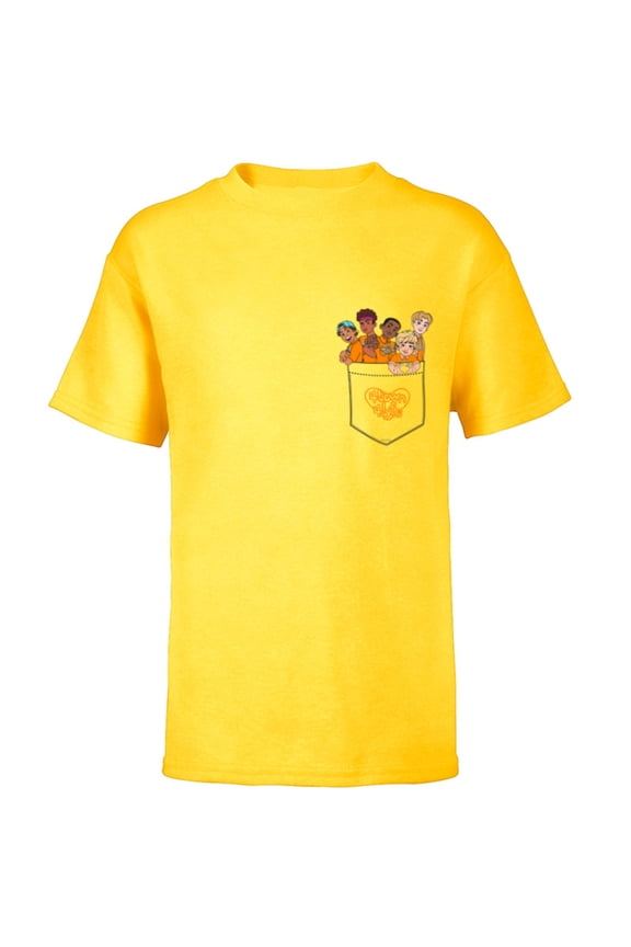 Disney PIXAR Turning Red 4-Town Pocket - Short Sleeve T-Shirt for Kids - Customized-Yellow