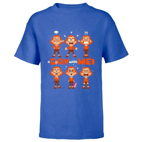 Disney PIXAR Turning Red Mei Lee Growing Pains - Short Sleeve T-Shirt for Kids - Customized-Royal