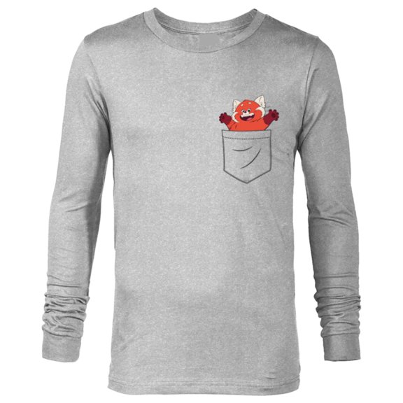 Disney PIXAR Turning Red Mei Lee Pocket - Long Sleeve T-Shirt for Men - Customized-Athletic Heather