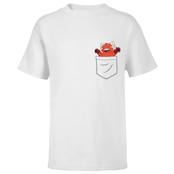 Disney PIXAR Turning Red Mei Lee Pocket - Short Sleeve T-Shirt for Kids - Customized-White