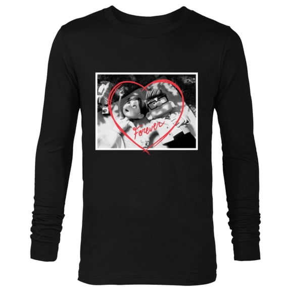Disney PIXAR UP Carl and Ellie Forever Heart - Long Sleeve T-Shirt for Men - Customized-Black
