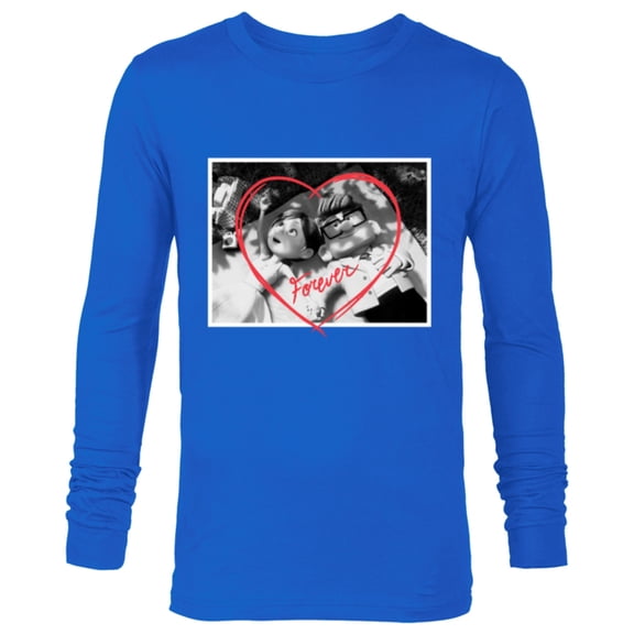 Disney PIXAR UP Carl and Ellie Forever Heart - Long Sleeve T-Shirt for Men - Customized-Navy