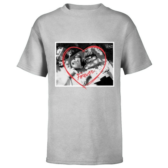 Disney PIXAR UP Carl and Ellie Forever Heart - Short Sleeve T-Shirt for Kids - Customized-Athletic Heather