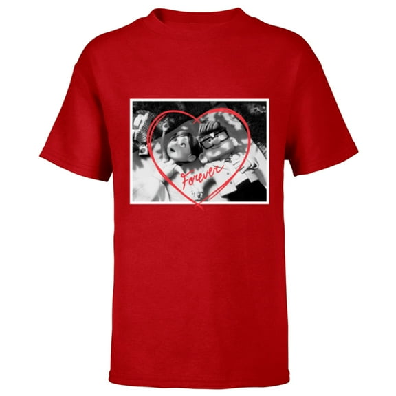 Disney PIXAR UP Carl and Ellie Forever Heart - Short Sleeve T-Shirt for Kids - Customized-Red