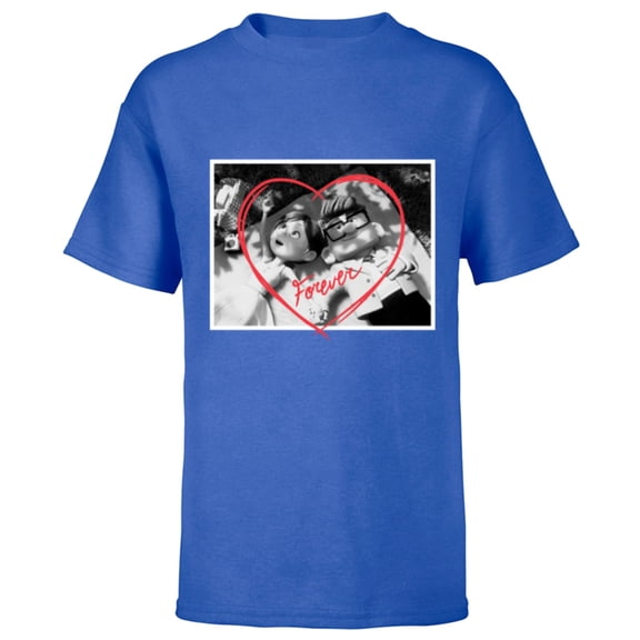 Disney PIXAR UP Carl and Ellie Forever Heart - Short Sleeve T-Shirt for Kids - Customized-Royal