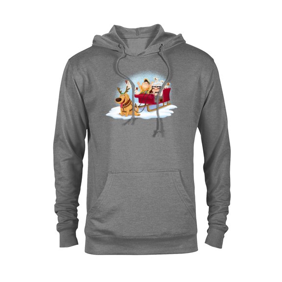 Disney PIXAR Up Carl, Russell & Dug Holiday Sleigh Ride - Pullover Hoodie for Adults - Customized-Athletic Heather