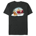 thumbnail image 1 of Disney PIXAR Up Carl, Russell & Dug Holiday Sleigh Ride - Short Sleeve Blended T-Shirt for Adults - Customized-Dark Heather, 1 of 5