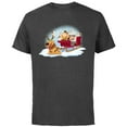 thumbnail image 1 of Disney PIXAR Up Carl, Russell & Dug Holiday Sleigh Ride - Short Sleeve Cotton T-Shirt for Adults - Customized-Charcoal, 1 of 5