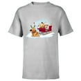 thumbnail image 1 of Disney PIXAR Up Carl, Russell & Dug Holiday Sleigh Ride - Short Sleeve T-Shirt for Kids - Customized-Athletic Heather, 1 of 5