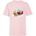 thumbnail image 1 of Disney PIXAR Up Carl, Russell & Dug Holiday Sleigh Ride - Short Sleeve T-Shirt for Kids - Customized-Soft Pink, 1 of 5