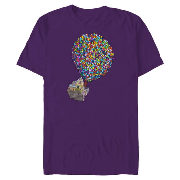 Disney PIXAR Up House Holiday - Short Sleeve Blended T-Shirt for Adults - Customized-Purple