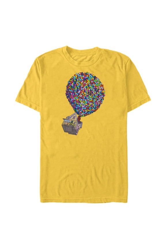 Disney PIXAR Up House Holiday - Short Sleeve Blended T-Shirt for Adults - Customized-Yellow