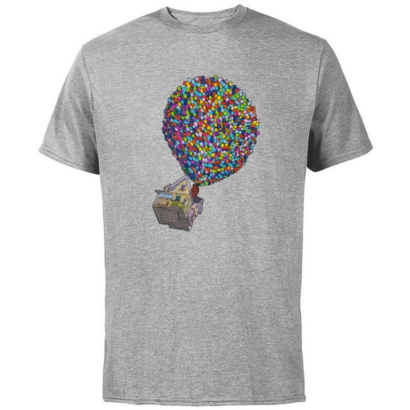 Disney PIXAR Up House Holiday - Short Sleeve Cotton T-Shirt for Adults - Customized-Athletic Heather