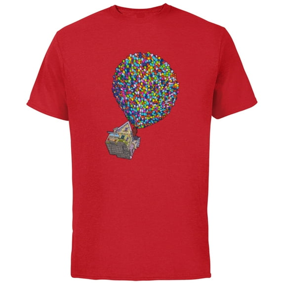 Disney PIXAR Up House Holiday - Short Sleeve Cotton T-Shirt for Adults - Customized-Red