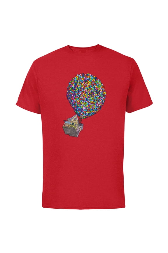 Disney PIXAR Up House Holiday - Short Sleeve Cotton T-Shirt for Adults - Customized-Red