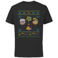 thumbnail image 1 of Disney PIXAR Up Ugly Christmas Sweater Holiday - Short Sleeve Cotton T-Shirt for Adults - Customized-Black, 1 of 5