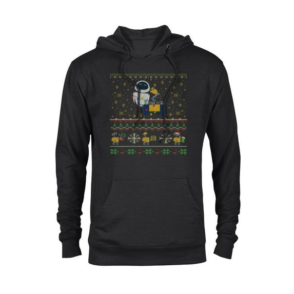 Disney PIXAR Wall-E & Eve Ugly Christmas Sweater Holiday - Pullover Hoodie for Adults - Customized-Black