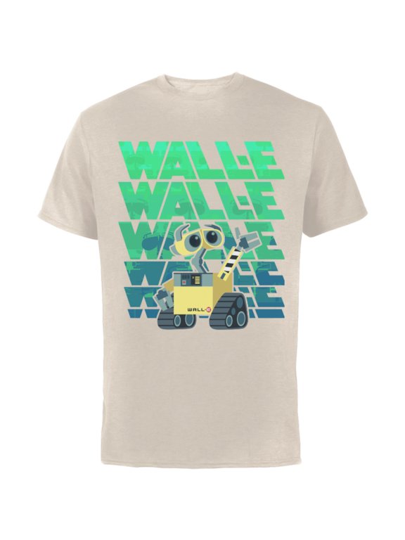 Disney PIXAR Wall-E Robot T-Shirt - Short Sleeve Cotton T-Shirt for Adults - Customized-Natural