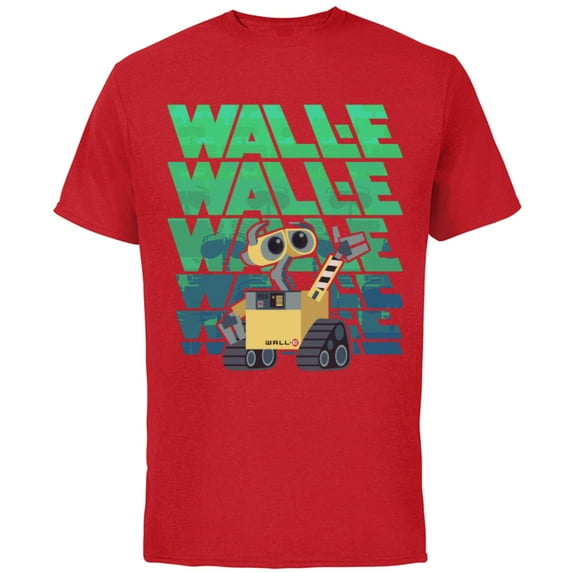 Disney PIXAR Wall-E Robot T-Shirt - Short Sleeve Cotton T-Shirt for Adults - Customized-Red