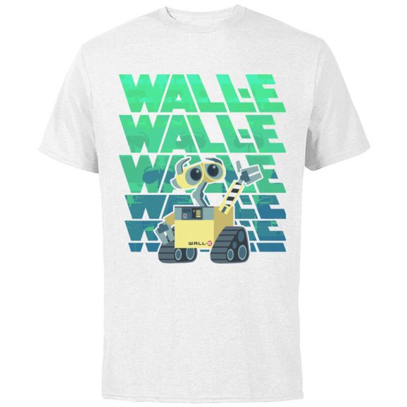 Disney PIXAR Wall-E Robot T-Shirt - Short Sleeve Cotton T-Shirt for Adults - Customized-White