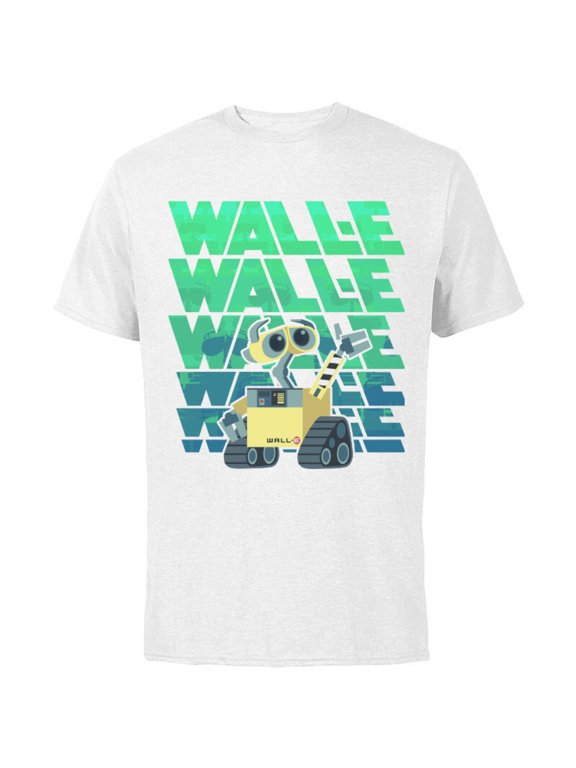 Disney PIXAR Wall-E Robot T-Shirt - Short Sleeve Cotton T-Shirt for Adults - Customized-White