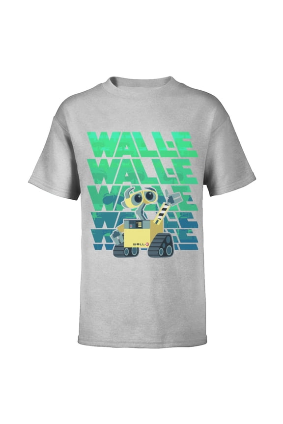 Disney PIXAR Wall-E Robot T-Shirt - Short Sleeve T-Shirt for Kids - Customized-Athletic Heather