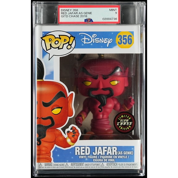 Disney, PSA Graded 9 MINT, Red Jafar as Genie Collectible Vinyl Figure #356, Fully Encapsulated Bundle with Compatible Funko Pop! PSA Hard Protector Case