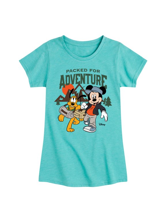 - Packed For Adventure Pluto Mickey - Toddler & Youth Girls Short Sleeve Graphic T-Shirt