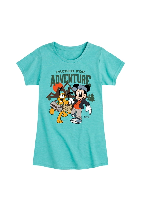 - Packed For Adventure Pluto Mickey - Toddler & Youth Girls Short Sleeve Graphic T-Shirt