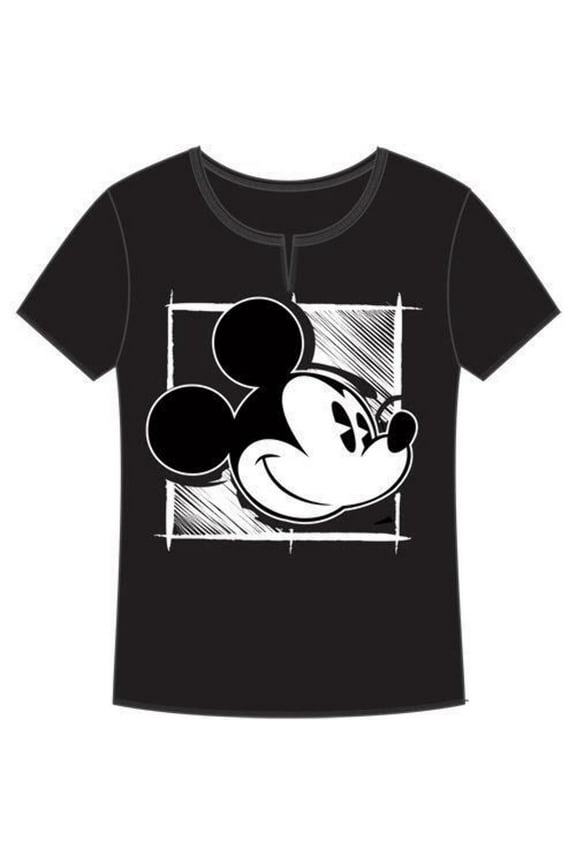 Painted Mickey Junior Ladies V-Neck Top