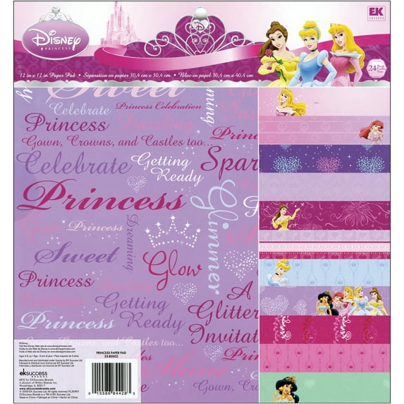 Disney Paper Pad 12"X12" 24/Pkg-Princess 12 Designs/2 Each