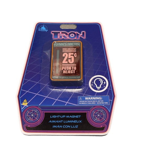 Disney Parks 2023 Tron Lightcycle Run Flynn's Arcade Light-Up Magnet New w Card