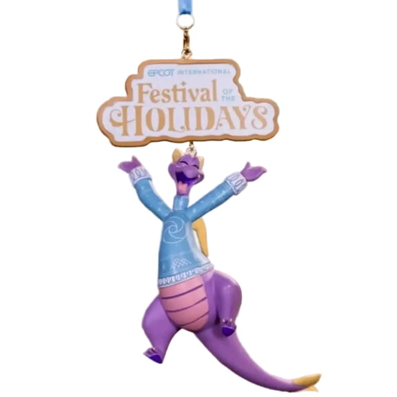 Disney Parks 2025 Epcot Festival Of The Holidays Figment Christmas Ornament