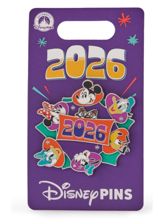 Parks 2026 Mickey Mouse and Friends Spinning Pin New With Card