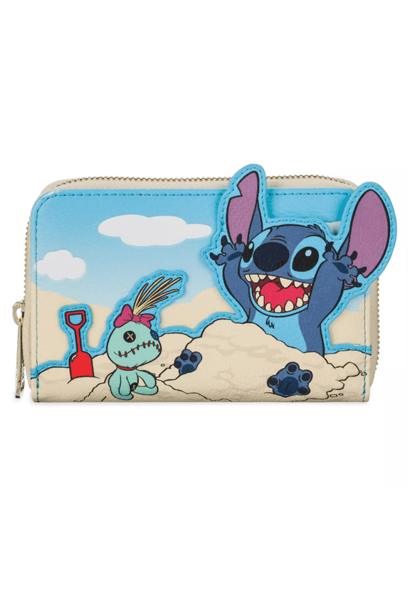 Parks 3D Stitch with Scrump the Doll and Shovel Loungefly Wallet New