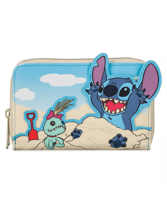 Parks 3D Stitch with Scrump the Doll and Shovel Loungefly Wallet New