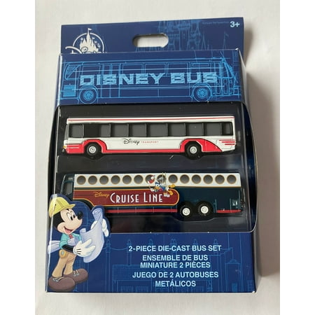 Disney Parks Bus Die Cast Vehicle Set 2 Pack New with Box