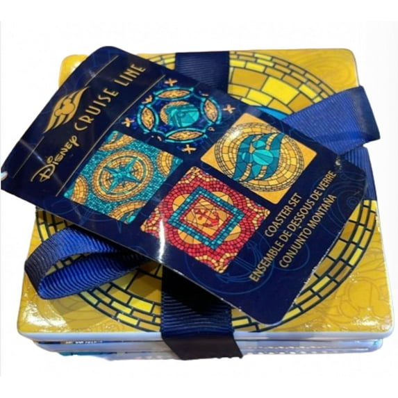 Disney Parks Cruise Line Mosaic Collection Coaster Set New With Tag