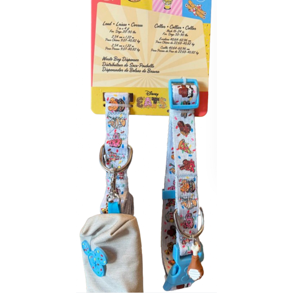 Disney Parks Eats Snacks Collection Pet Lead Collar Waste Bag Dispenser M Set