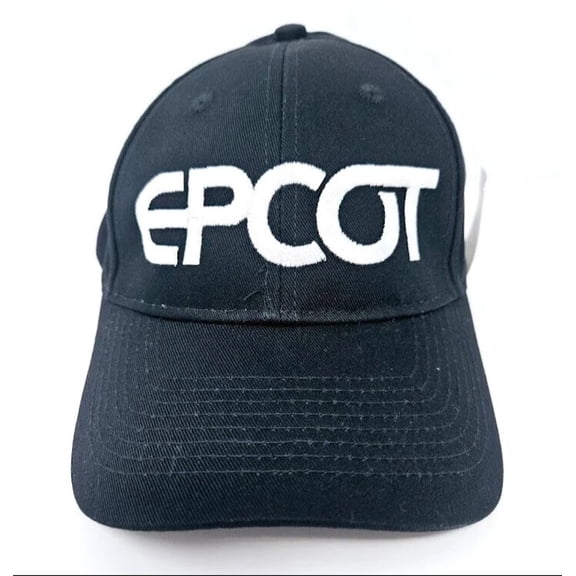 Disney Parks Epcot Embroidered Black Hat Cap