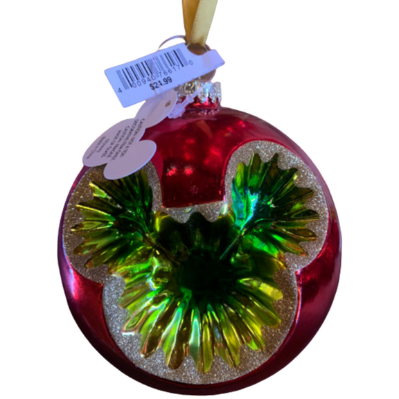 Disney Parks Epcot Germany Mickey Glass Christmas Ornament