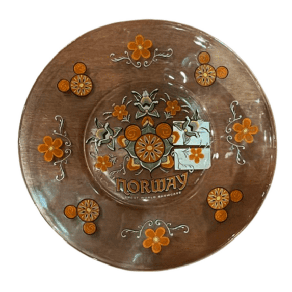 Disney Parks Epcot Norway Floral Mickey Icon Dessert Plate New With Tag