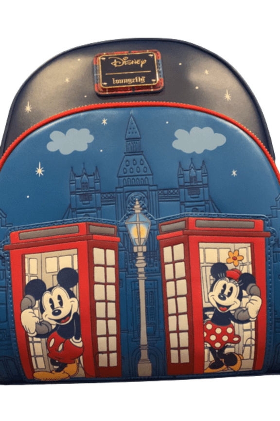 Epcot UK London Mickey Minnie Loungefly Mini Backpack New With Tag